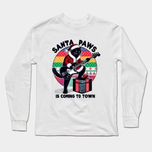 Cat Playing Bass Guitar Long Sleeve T-Shirt